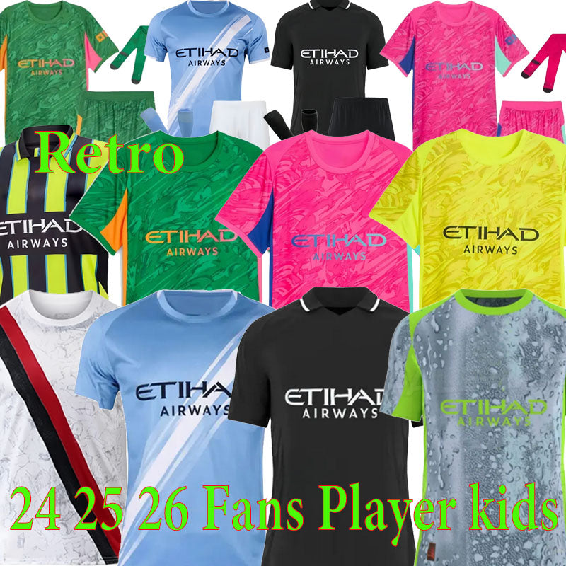 25 26 Man City HAALAND Soccer Jerseys FODEN DOKU MARMOUSH KOVACIC GVARDIOL DE BRUYNE MATHEUS N. 2025 MAN CITY Nicoretro Football Shirt Tracksuit Men