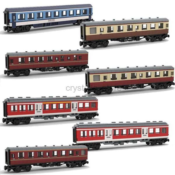 City Train Set Vehicle Cargo Passenger Car Railway Station Model Building Bloc Brick Trac Carriage Kid Toys Display 240120