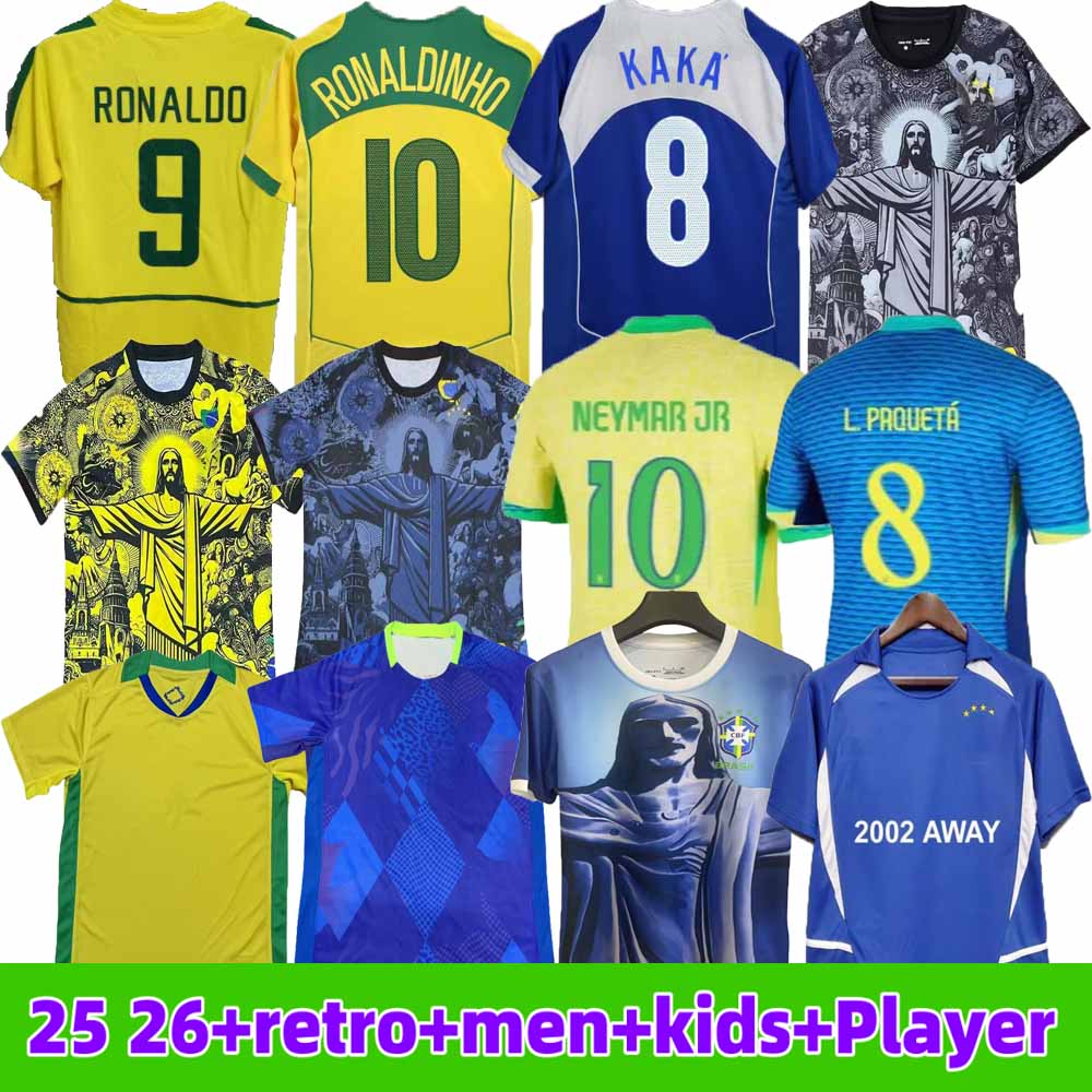 25 26 Brasil jersey 1970 1978 1998 retro PELE soccer jerseys 2002 Carlos Romario Ronaldo Ronaldinho shirts 2004 1994 BraziLS 2006 RIVALDO ADRIANO KA