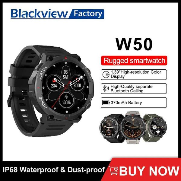 Smart Watches Blackview W50 Smart Watch Waterproof New Version Bluetooth Call Watch Mens Health and Fitness Tracking Watch J240913