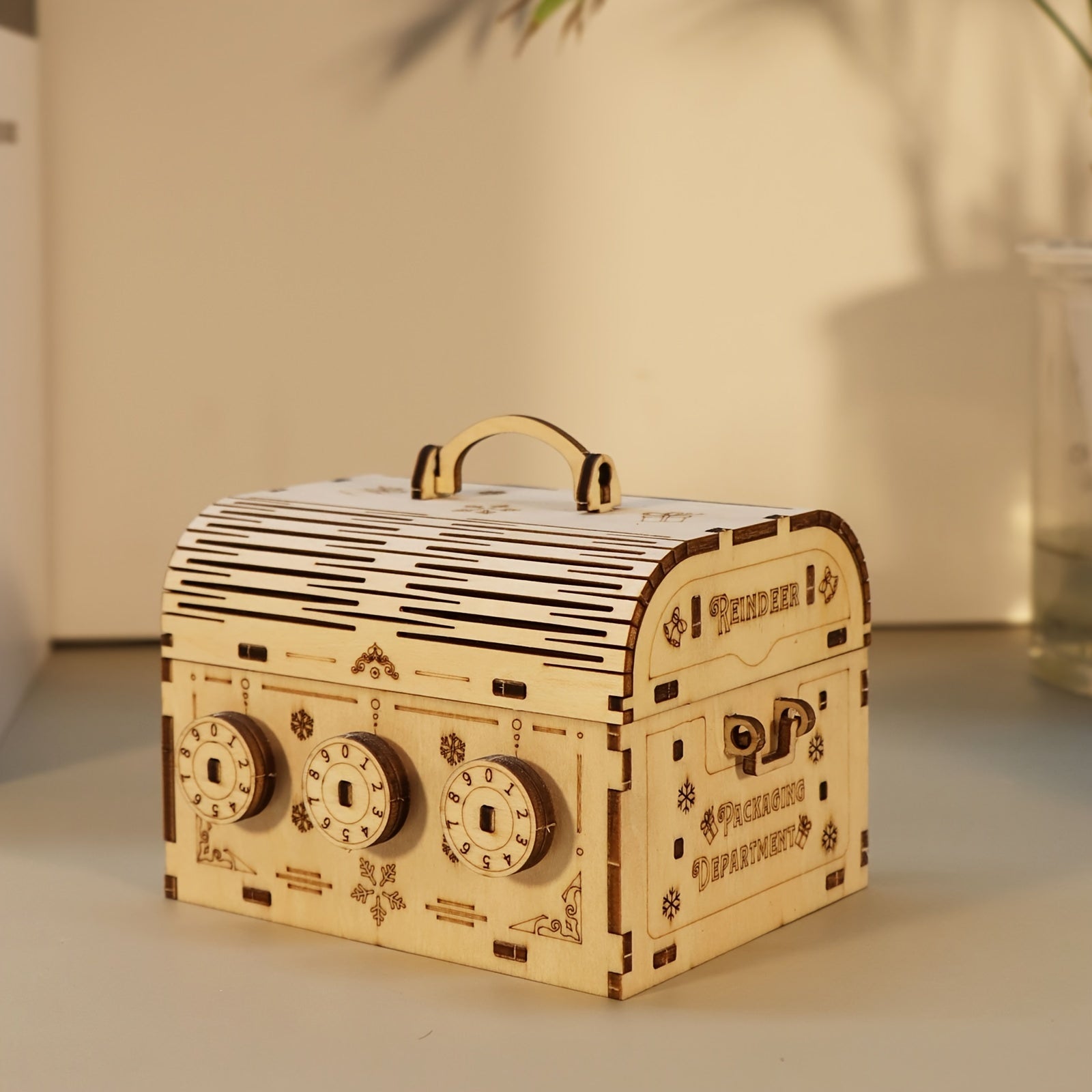 TEMU 3d Wooden Puzzle Diy Treasure Box Model Building Kits Brain Teaser Projects For Adult Halloween Christmas Gift