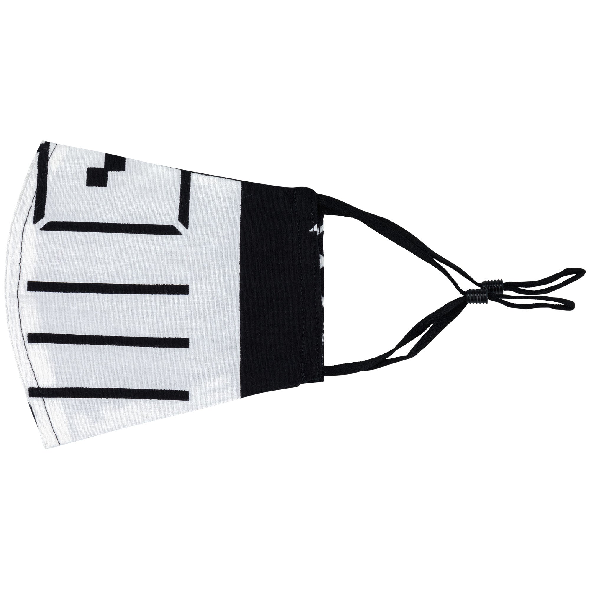 Ankara African Print Face Mask - Made in USA - Black & White Fini