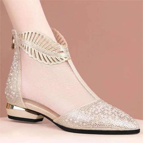 Womens Summer Boots Elegant Ankle Shoes Womens Trend 2024 Comfortable Outdoor Fashion Low Toe Sandals 241111
