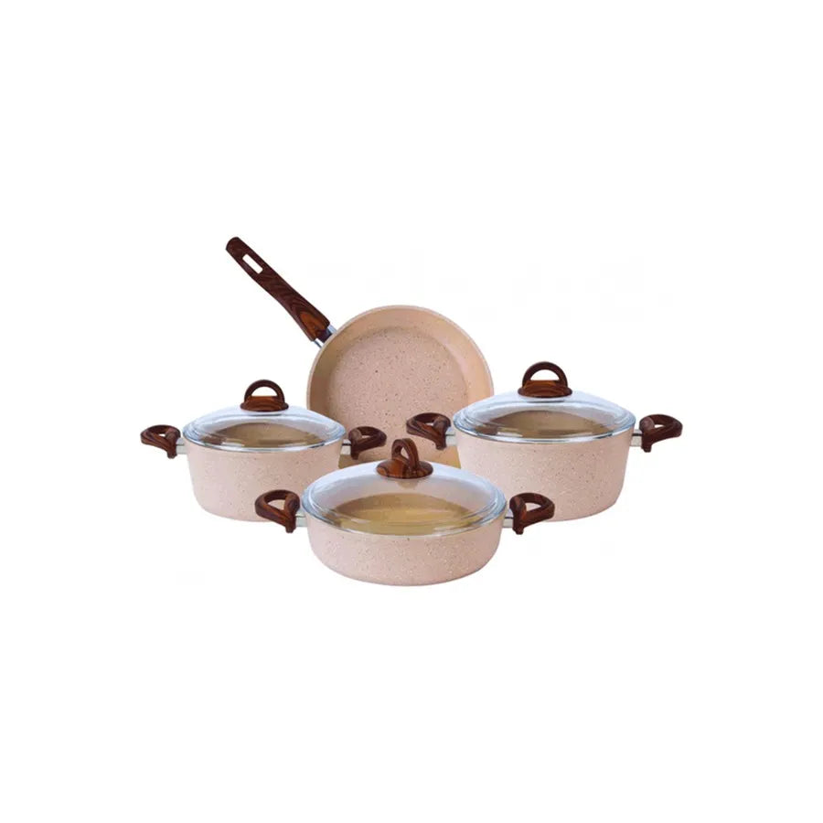 Karaca Forest Biogranite 7-Piece Non-Stick Cookware Set, Brown
