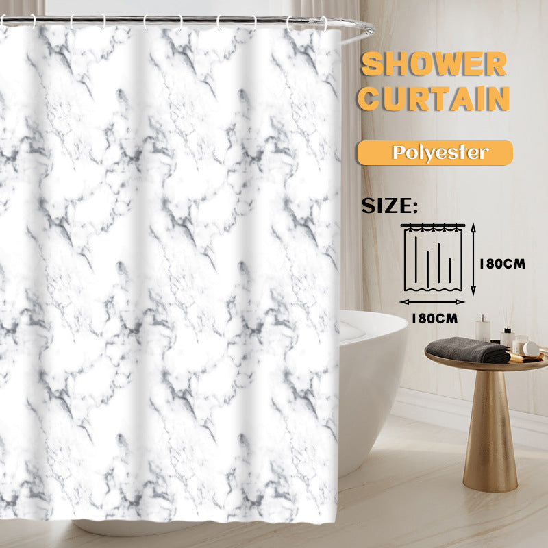 YL-36919 Manufacturers Spot Digital Printed Fabric Shower Curtain Waterproof Thickened Bathroom Partition Curtain with Hook