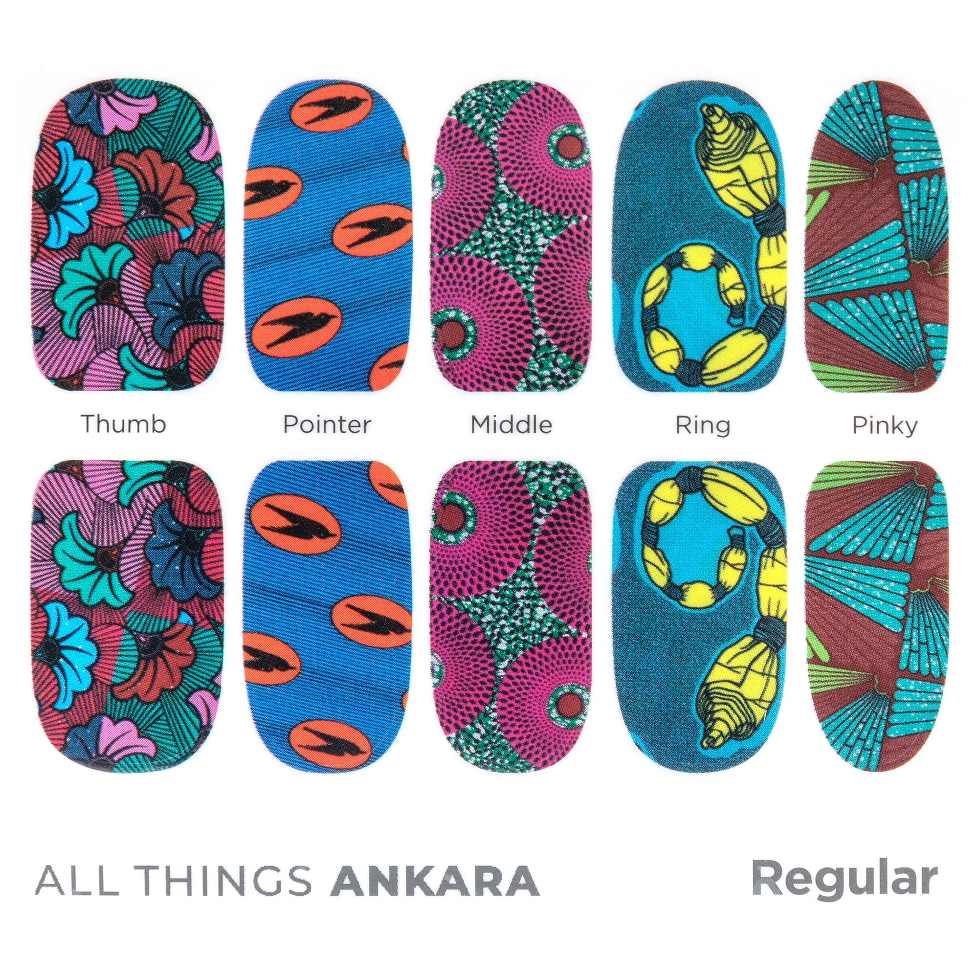 African Print Nail Wraps - Nauteya