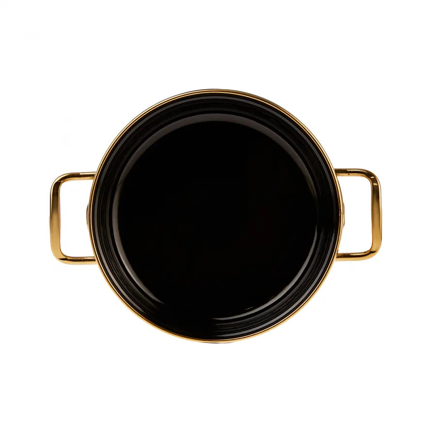 Karaca Retro 2-Piece Enamel Induction Pan Set, Gold Cream