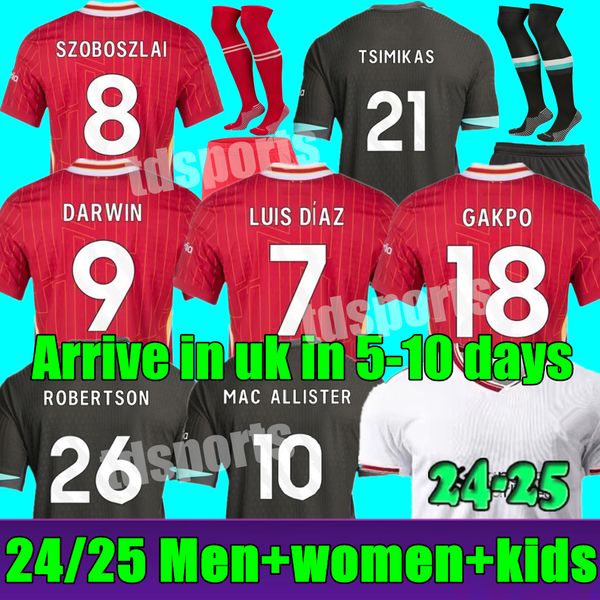 MAC ALLISTER 24 25 soccer jerseys home away 3rd DARWIN 2024 2025 Luis DIaz ENDO SZOBOSZLAI Alexander Arnold football kit shirts men Women ki