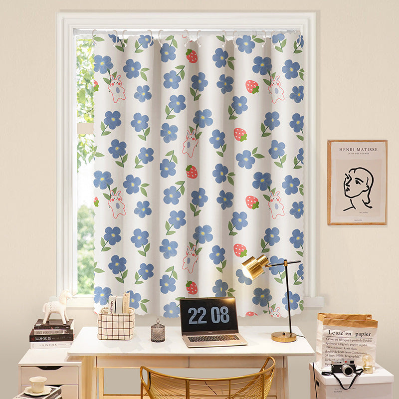 YL-37001 digital printed fabric shower curtain waterproof thick bathroom hook partition curtain