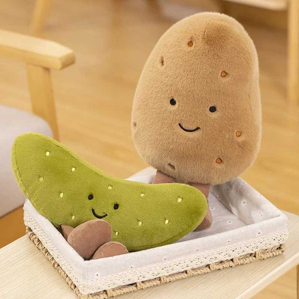 10cm Kawaii Potato Plush Toys Cute Sour Cucumber Dolls Plushie Stuffed Vegetable Toys Kids Baby Birthday Gifts Valentine Easter Y240731