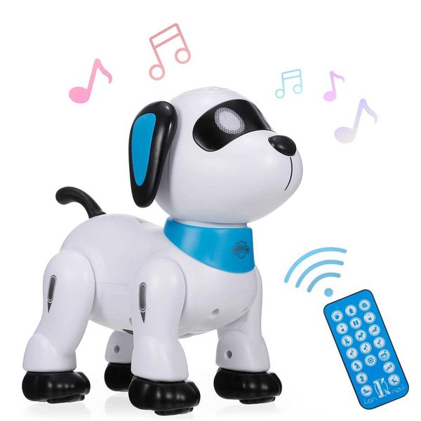 Christmas Electronic Robot Dog Stunt Dog Remote Control Robot Dog Toy Voice Control Programmable Music Dancing Kid Birthday GiftY240810