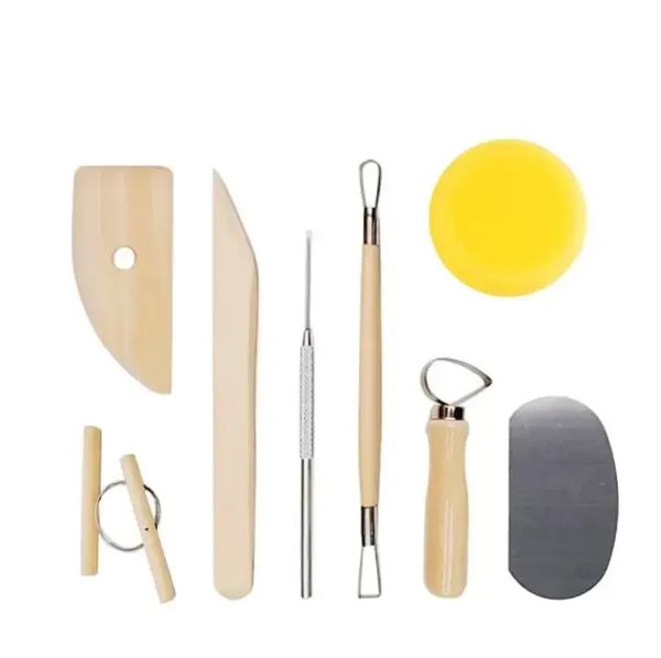 UPS 8pcs-set Reusable Diy Pottery Tool Kit Home Handwork Clay Sculpture Ceramics Molding Drawing Tools