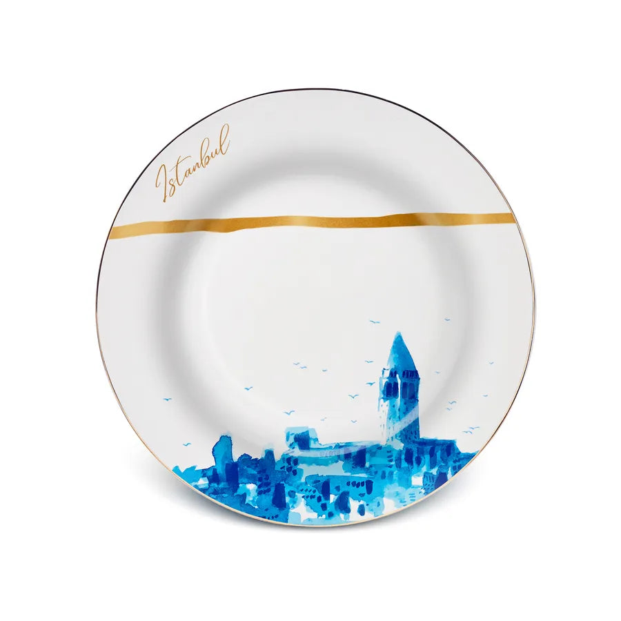 Karaca​ Istanbul Collection Erguvan Galata Porcelain Pasta Bowl, 22cm, Multi