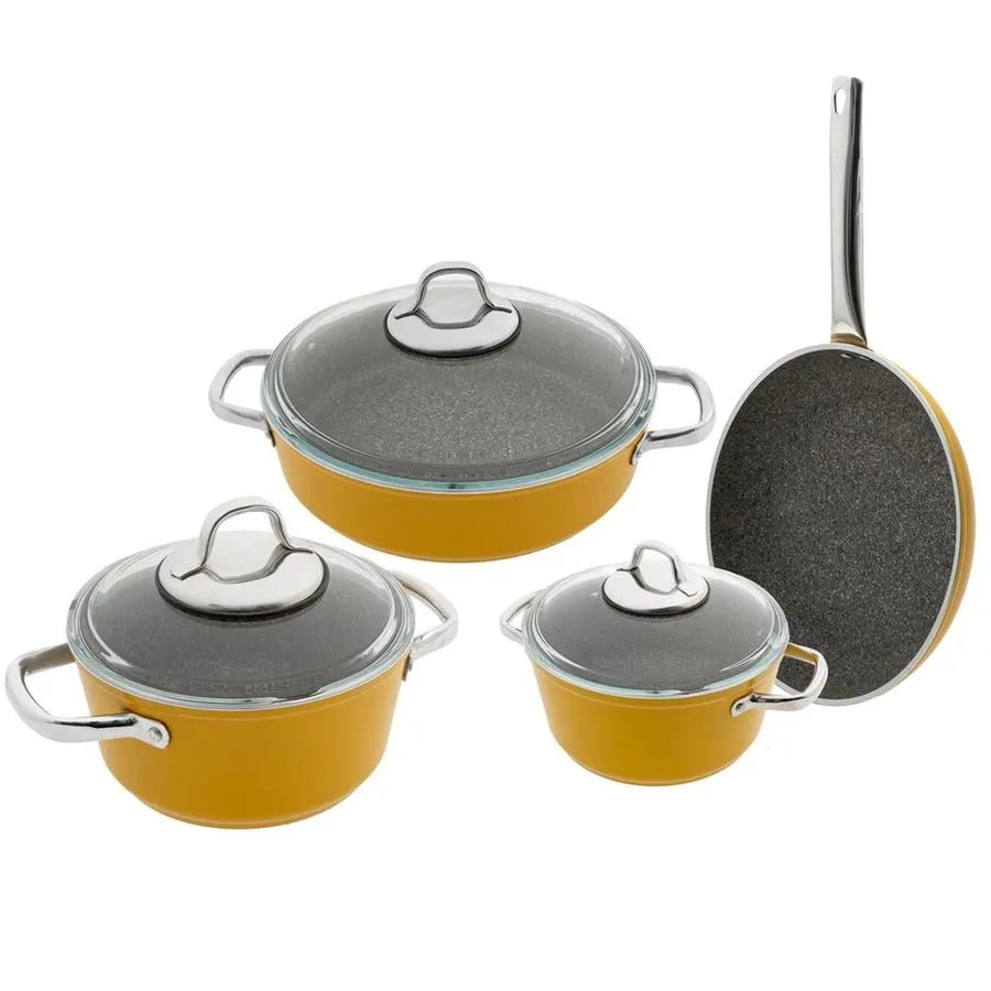 Jumbo Darci Biogranite 7-Piece Induction Cookware Set, Yellow