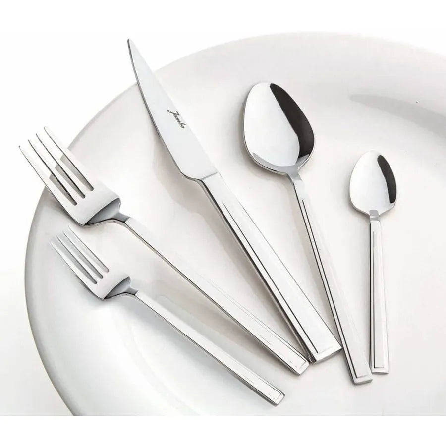 Jumbo Athena 60-Piece Stainless Steel Cutlery Set for 12 People, Silver