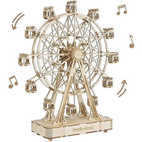 Robotime Rolife 3D Puzzle Ferris Wheel sic Box Model Kit with sic for Children and Adts Crts Adts Wen 3D Puzzle Y250207