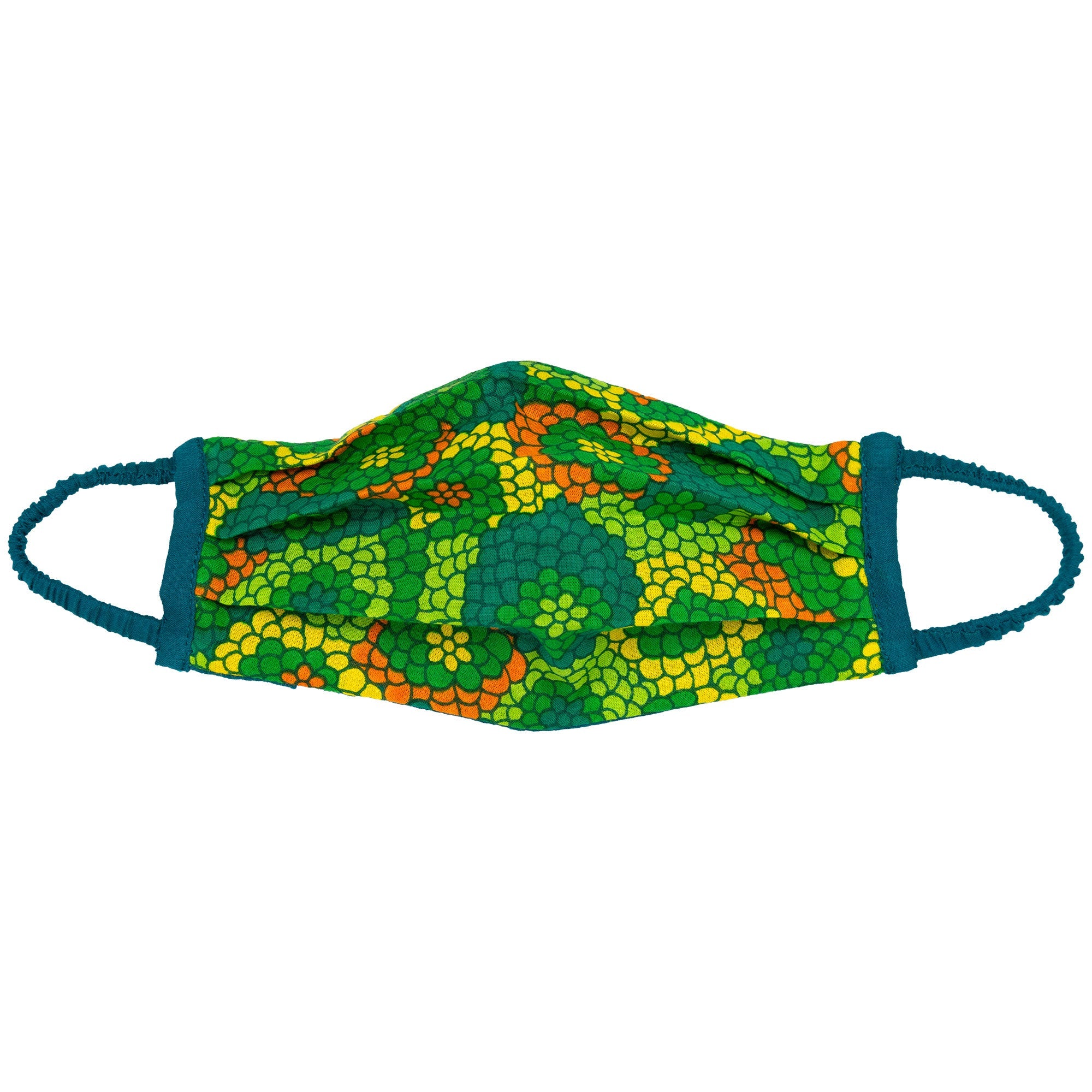 Children's Pleated Face Mask & Carrying Bag - Green