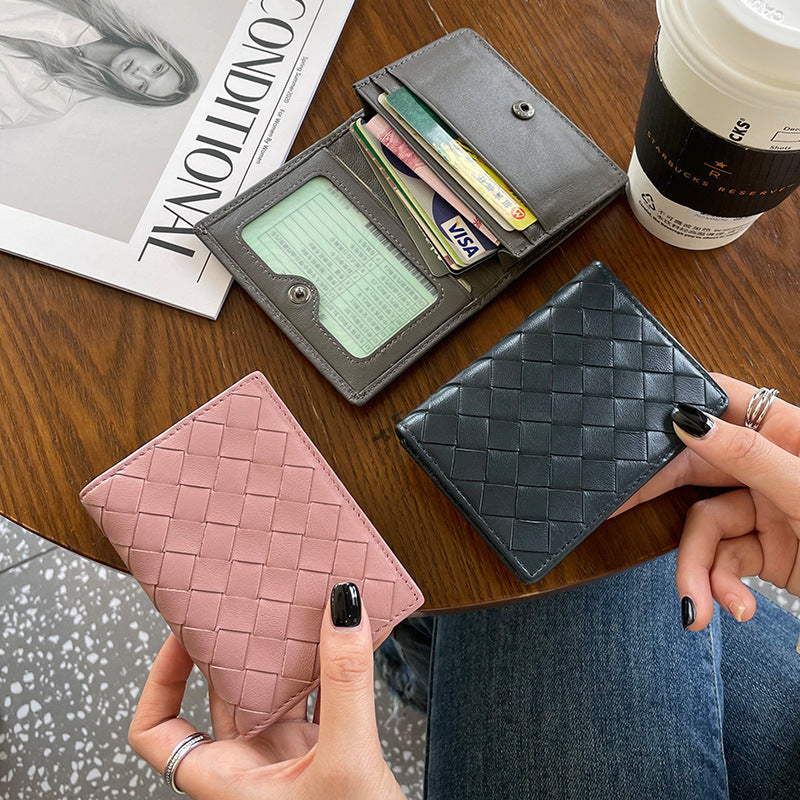 Luxury Brand Designer Bag Genuine Leather Card Holder For Women, New Card Holder, Sheepskin Handmade Woven Card Clip, ID Holder, Business Card Holde