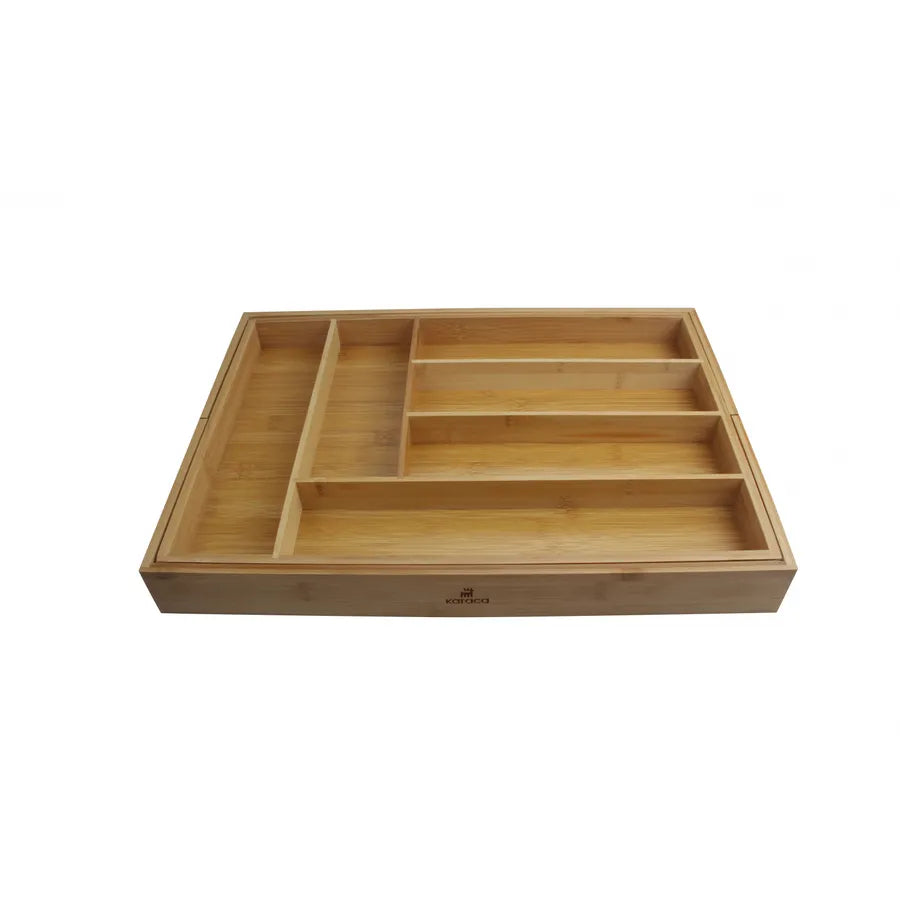 Karaca Kitchen Utensil Drawer Organizer, 58.5cmx43cmx4.8cm, Bamboo