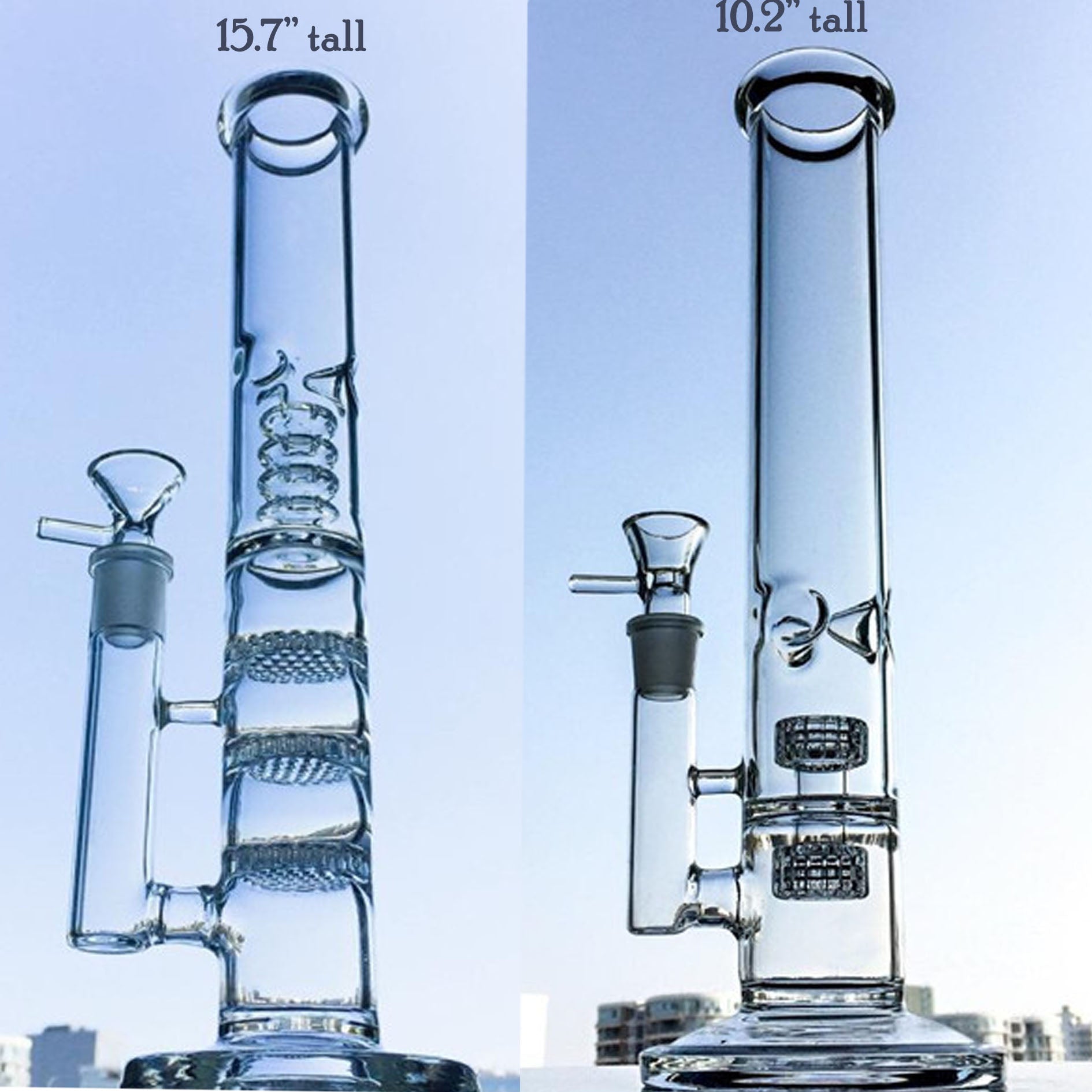 Double Honeycomb perc Bong Percolator Water Pipes Straight Tube Hookahs Bubbler Recycler Dab Rigs Smoking Water Bongs 15.7&#039;&#039;
