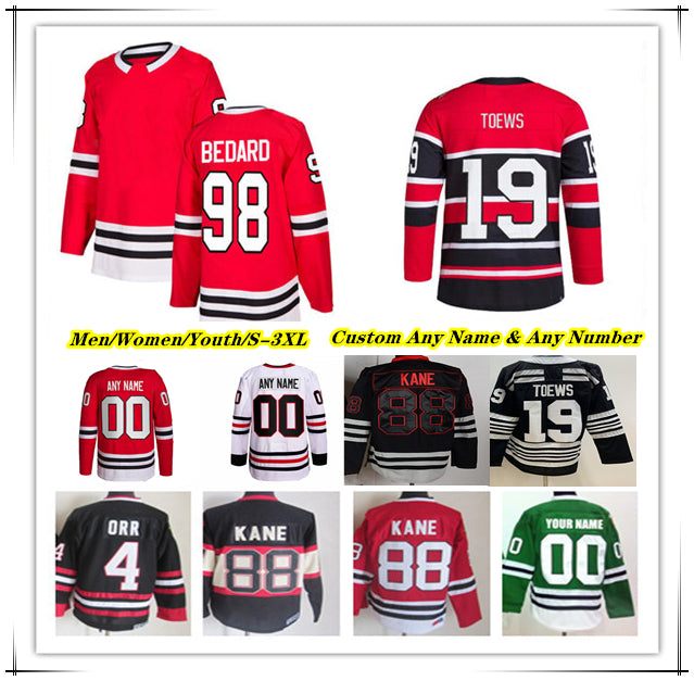 Chicago Hockey Jersey Connor Bedard Jonathan Toews Philipp Kurashev Nick Foligno Jason Dickinson Connor Murphy Tyler Johnson Seth Jones Ryan Donato