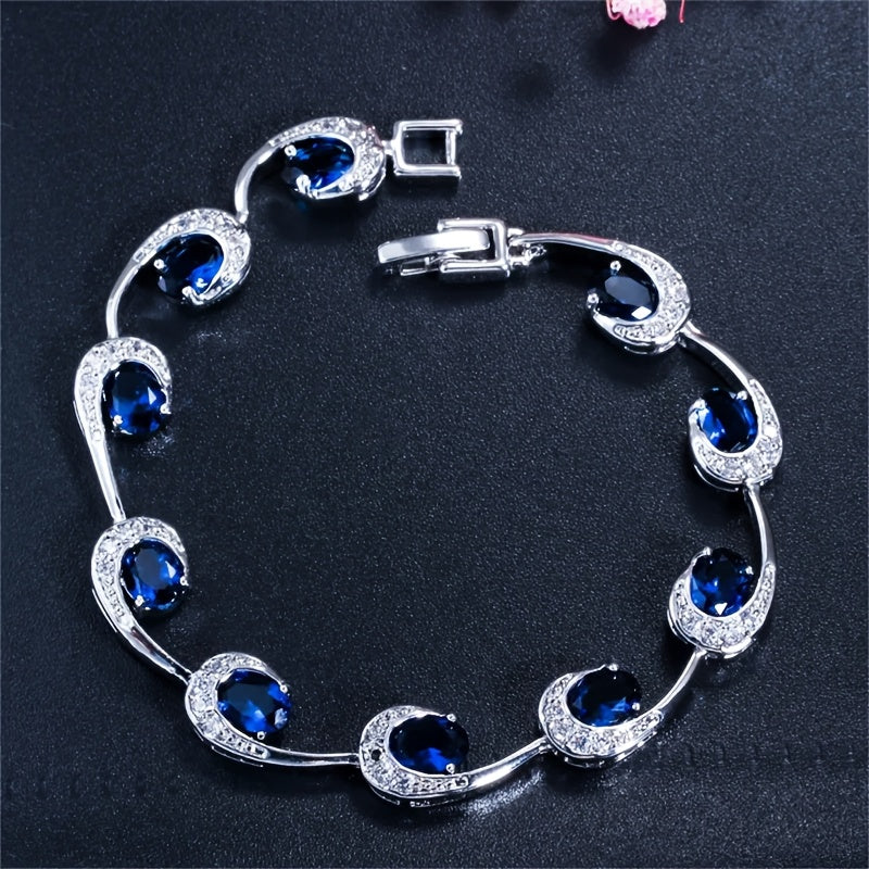 TEMU Women's Exquisite, , Elegant, Luxurious Banquet, Wedding Jewelry, Unique Crystal Tennis Bracelets, Goddess Banquet Wedding Jewelry Gifts
