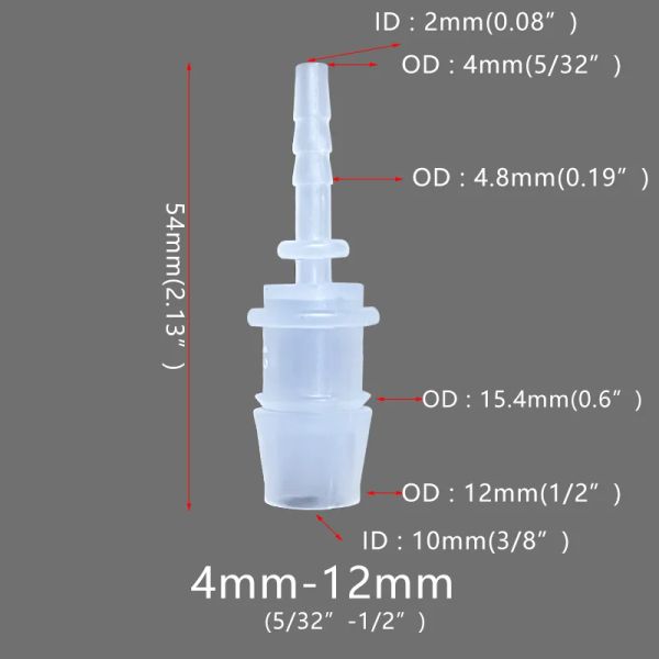 5pcs Plastic Flexible Hose Connector Barb Reducer Fitting Adapter Splicer Joint Water Pipe Repair Garden Aquarium Laboratory