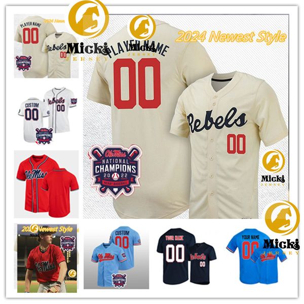 Judd Utermark Ole Miss Rebels Jersey 6 Reagan Burford 12 Campbell Smithwick 2 Riley Maddox 37 Mason Morris Ole Miss Baseball Jerseys Custom