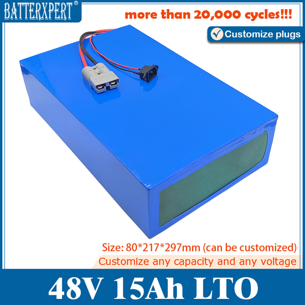 LTO 48V 15Ah Lithium titanate battery 30A BMS 20S LTO for 1000W 750W Bike Scooter Bicycle AGV Bakfiets Vehicle +5A charger