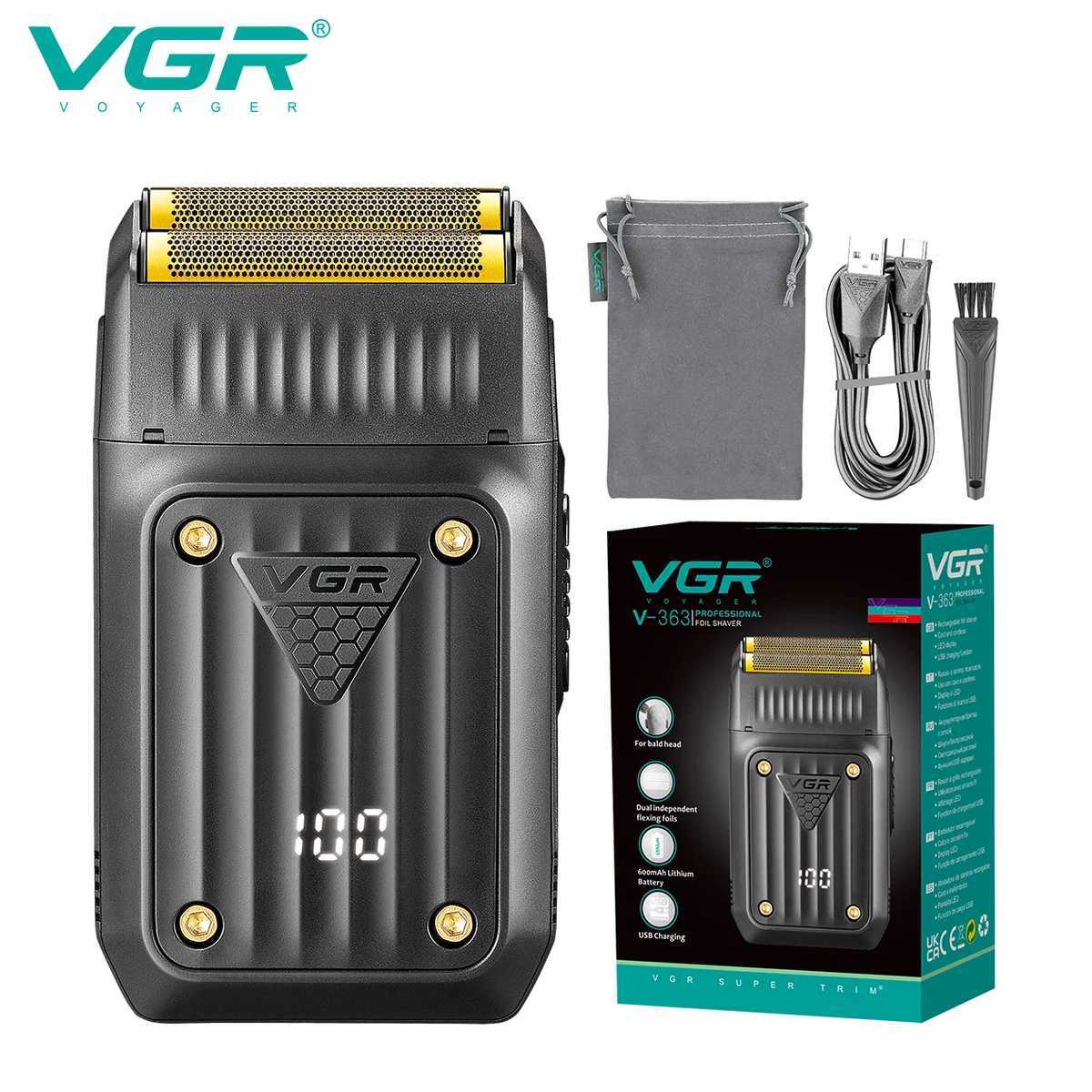 VGR 363 Razor Electric Shaver Professional Hair Trimmer Rechargeable Shaving Barber Beard Trimmer Foil Hair Shaver for Men C250919