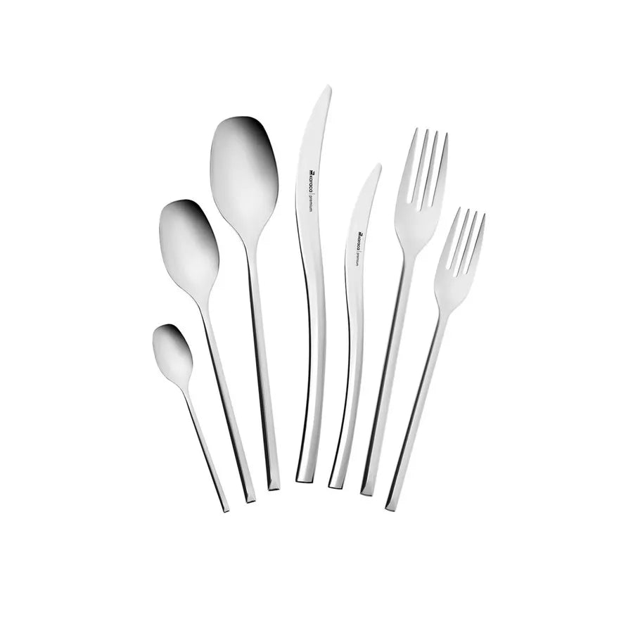 Karaca Dora 84-Piece Stainless Steel Cutlery Set for 12 People, Silver