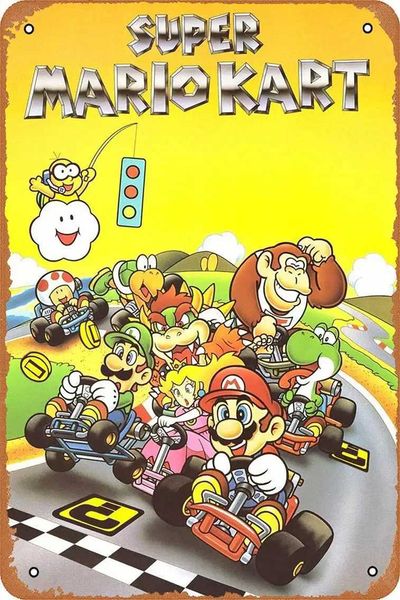 Metal Painting Video Game Metal Posters Super Kart - Retro Art Tin Metal Sign 8 X 12 Z250210