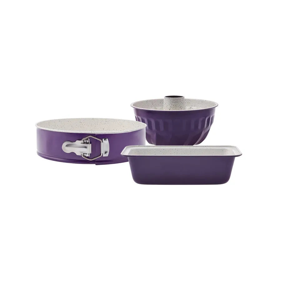 Karaca Retro Biogranite Bakeware Set, 3 Piece, Purple
