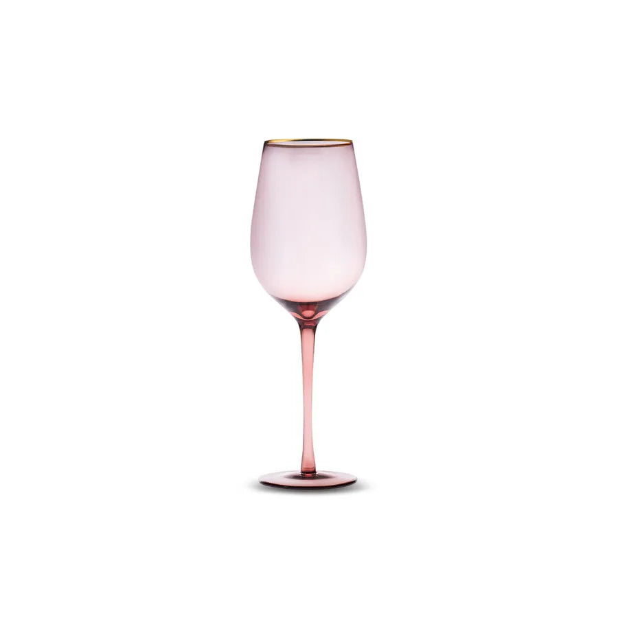 Karaca Azalea Wine Glass, 520ml, Purple Gold Transparent
