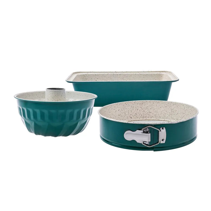 Karaca Retro Biogranite Bakeware Set, 3 Piece, Green