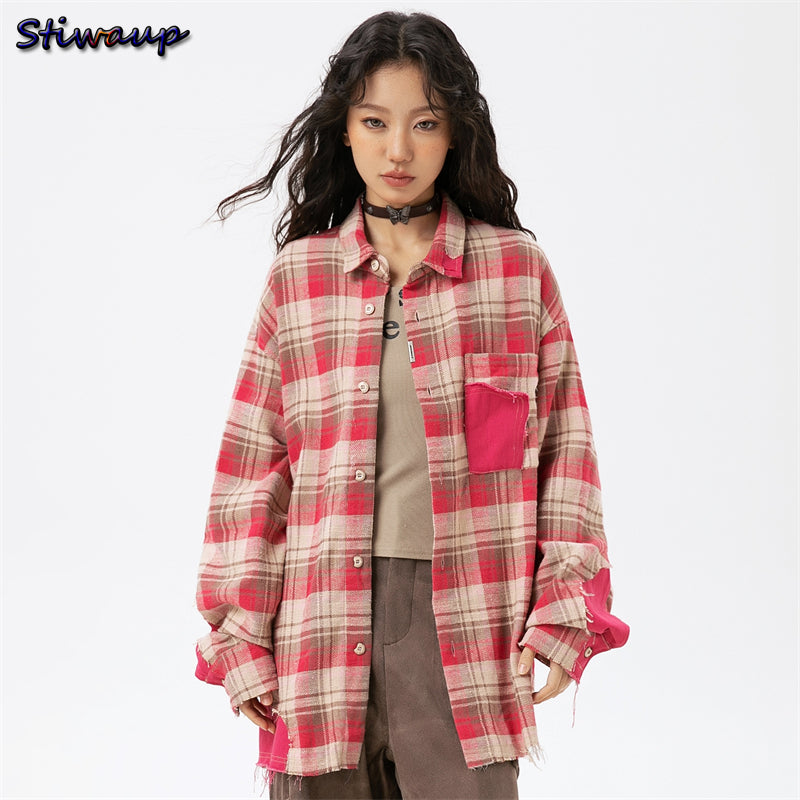 Shirts Woman Spring Fashion Blouses 2025 Korean Popular Clothes Tops Woman 2024 Luxury Elegant Women&#039;s Pink Striped Trend Shirt
