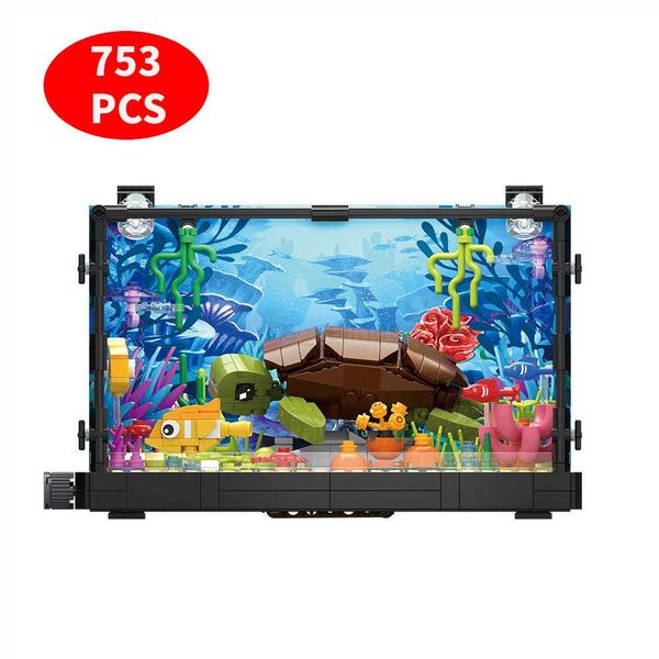 Fish Tank Building Blocks Brick With Led LightsAquariumToys for Boys Children Gifts he DecorationNot Cpatible with ed Z250117