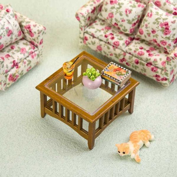 1-12 Dollhouse Simulation Tea Table Model Dollhouse Miniature Furniture Accessories Dolls House Living Room Decoration Y240808