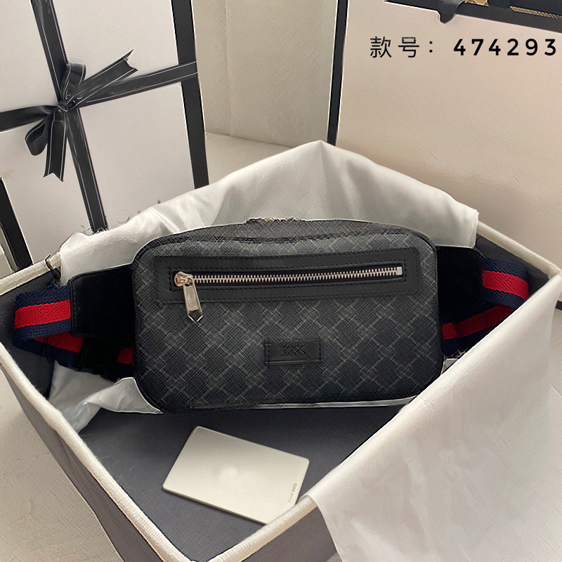 23ss Handbags Purses Men&#039;s Waist Bag Top Grain Leather Zipper Fashion Shoulder Bag Phone Pocket