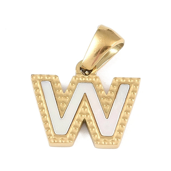 Natürliche weiße Muschel Alphabet Charms