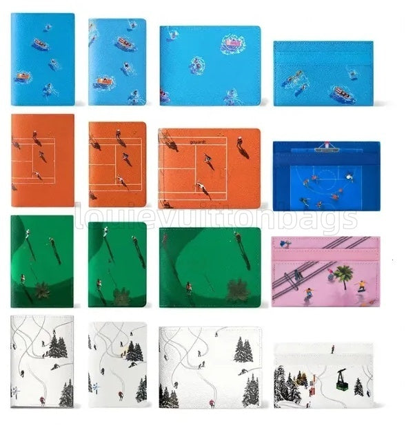 Top Luxury Designer Leather credit Card Holder Metal flower decoration Wallet Short Case louisevuitunns business card Purse Brown Women Men Key Coin