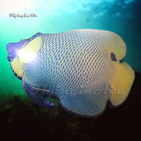 Personalized Large Hanging LED Inflatable Tropical Fish Balloon 2m Air Blow Up Marine Animal Replica For Aquarium Ceiling Decoration