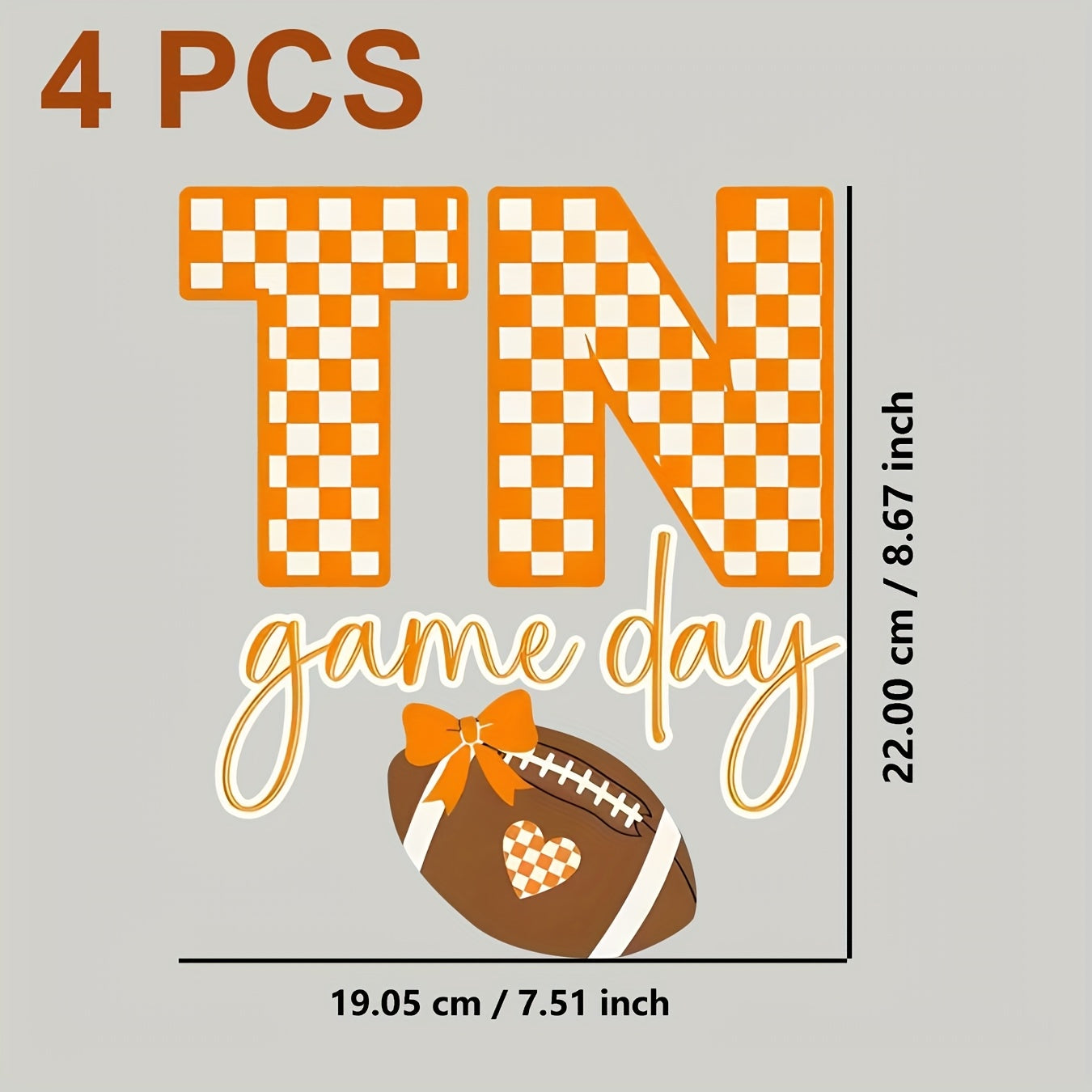 TEMU 4pcs Tennessee Rugby Iron-on Heat Transfer Decals - Diy Patches For T-shirts, Hoodies, Jeans & More