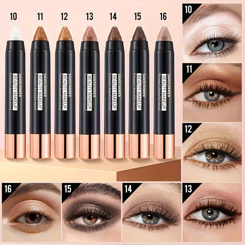 TEMU 7pcs Of Stick Suit Waterproof Stick, Mattetreatment, To Create And Eye Makeup Shadowstick, Easy To Create , Valentine's Day Gift, Day Gift