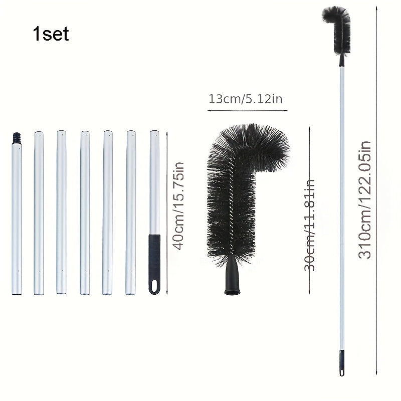 TEMU 1pc Aluminum Extendable Cleaning Set - 9.19ft 7- Telescoping Tool, No-ladder Manual & Removal, , Uncharged