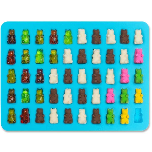 BPA free FDA Approved Food Grade 50 cavity small ice cube candy chocolate silicone gummy bear mold with dropper cavity small ice cube LL