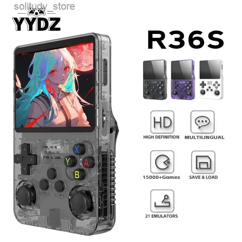 2024 Portable Game Players R36S Retro Handheld Video Game Console Linux System 3.5-inch I Screen Portable Handheld Video Player 64GB