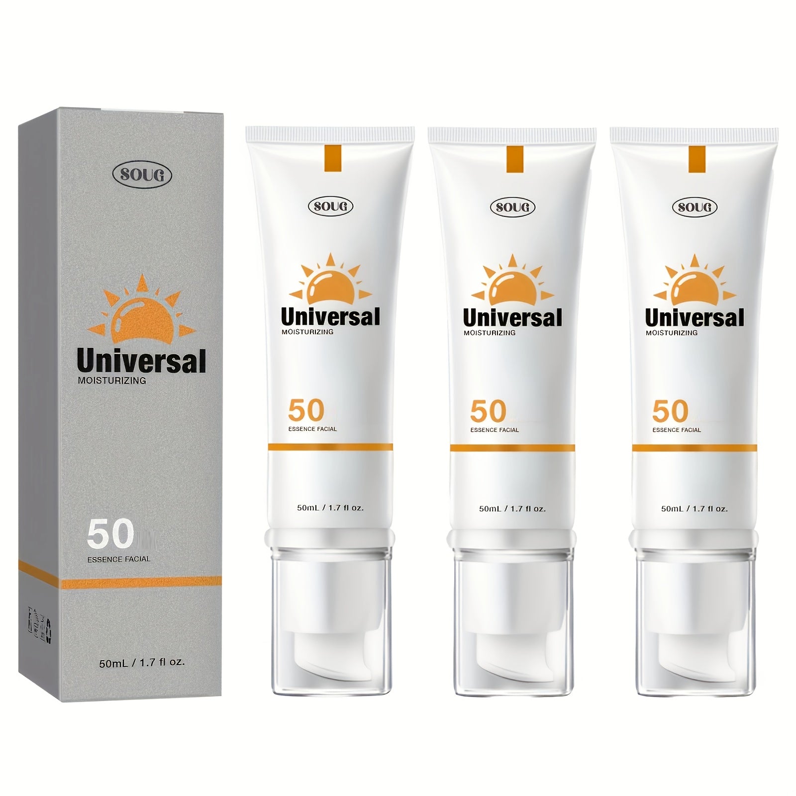 TEMU 3pcs Colored Moisturizer For Women And Men, Suitable For Daily Use, Moisturizing Light Beige, Back, Feet Applicator, Suitable For The Elderly,