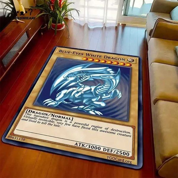 Carpets Anime Yu Gi Oh Card Carpet Cartoon Floor Mat Living Room Bedroom Area Rug Teenager Room Decoration Rug Christmas Family Gift J241113