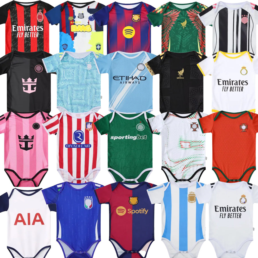 Baby Jersey Shirt 2025 BB Soccer Jerseys MadridS MBAPPE Saka BELLINGHAM 24 25 26 Home Arsen Girls Football Kids Milan city boy Shirt Top quality Soc